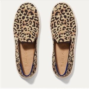 Rothy’s Sneakers animal print leopard cheetah brown black slip on loafer 7.5